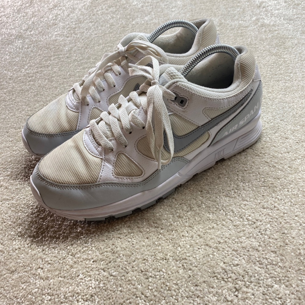 Nike Air Span‎ II Sneakers Mens 10 White Grey Running Shoes